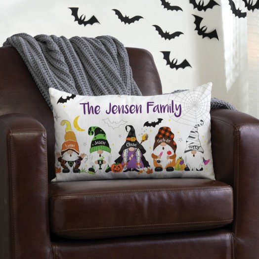 Halloween Gnomies Personalized Lumbar Pillow
