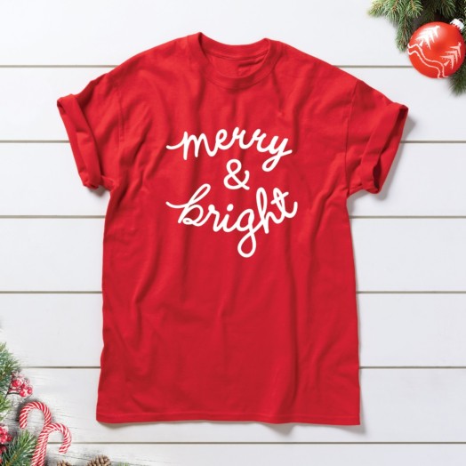 Merry & Bright Red Tee