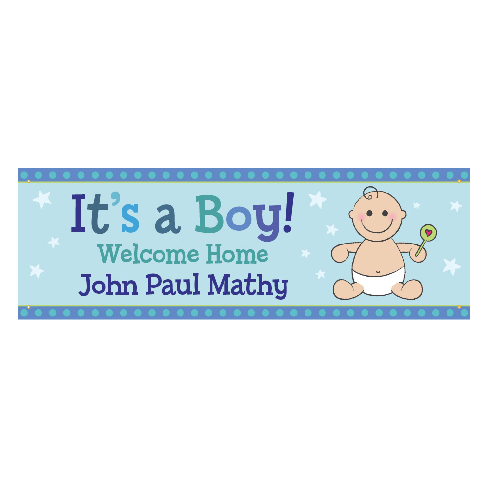 It's A Boy Personalized Welcome Home Banner