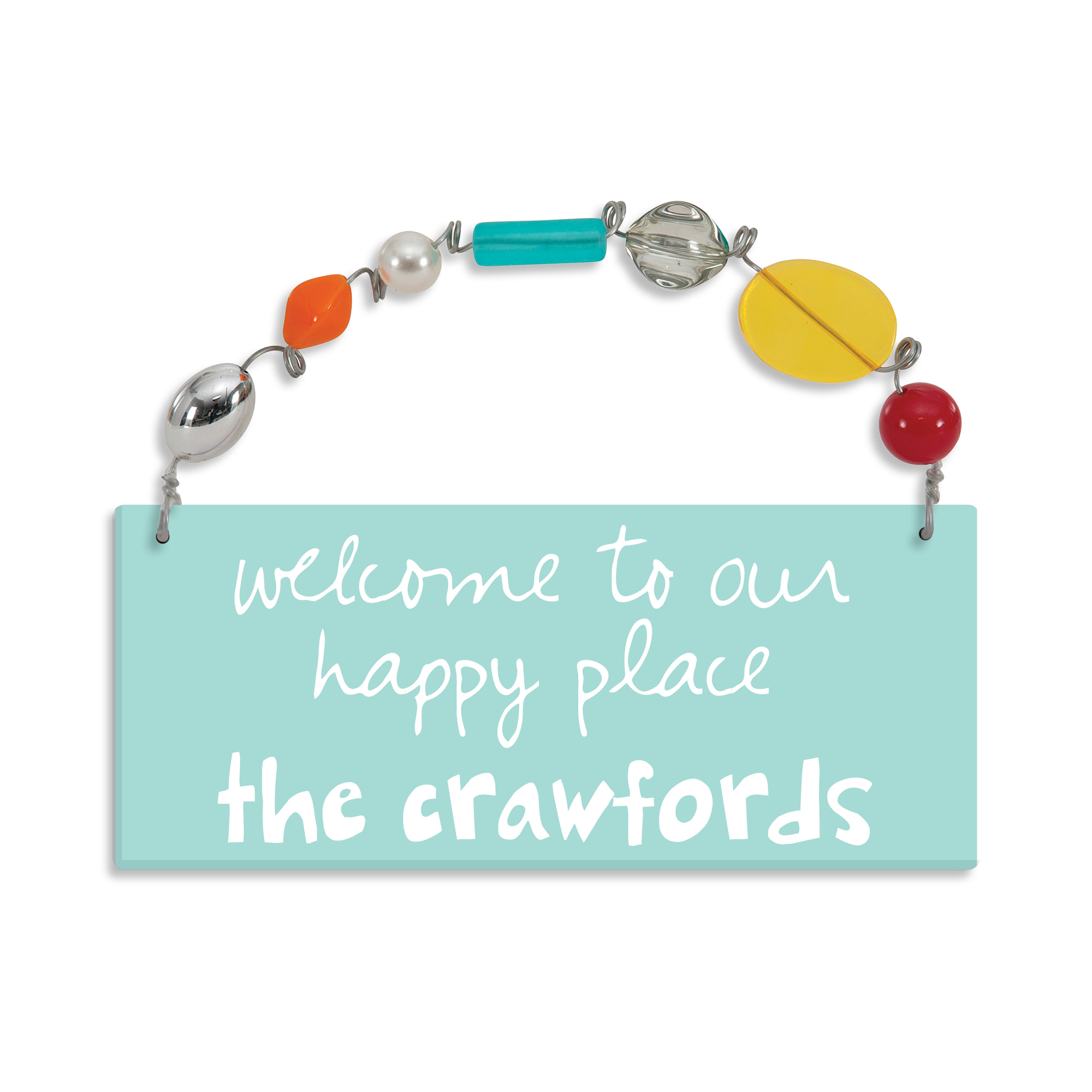 Sandra Magsamen Welcome To Our Happy Place Personalized Wall Plaque
