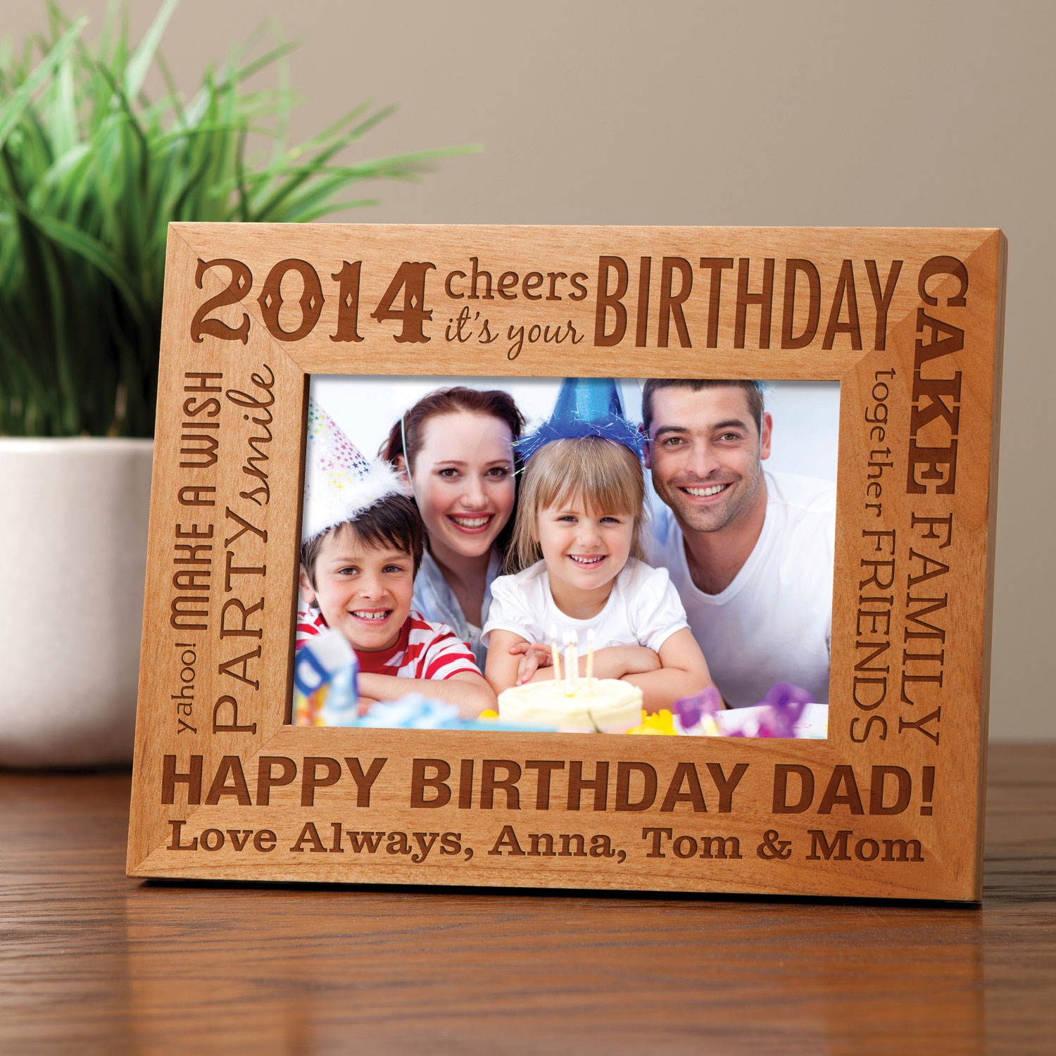 Birthday Words Personalized Wood Frame